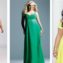 Красное, зеленое, желтое вечерние платья на женщинах