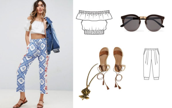 Девушка в укороченном топе с открытыми плечами Девушка в укороченном топе с открытыми плечами